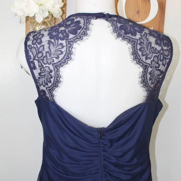 Scarlett Draped-Neck Lace Strap Chiffon Cocktail Dress - Picture 6 of 7